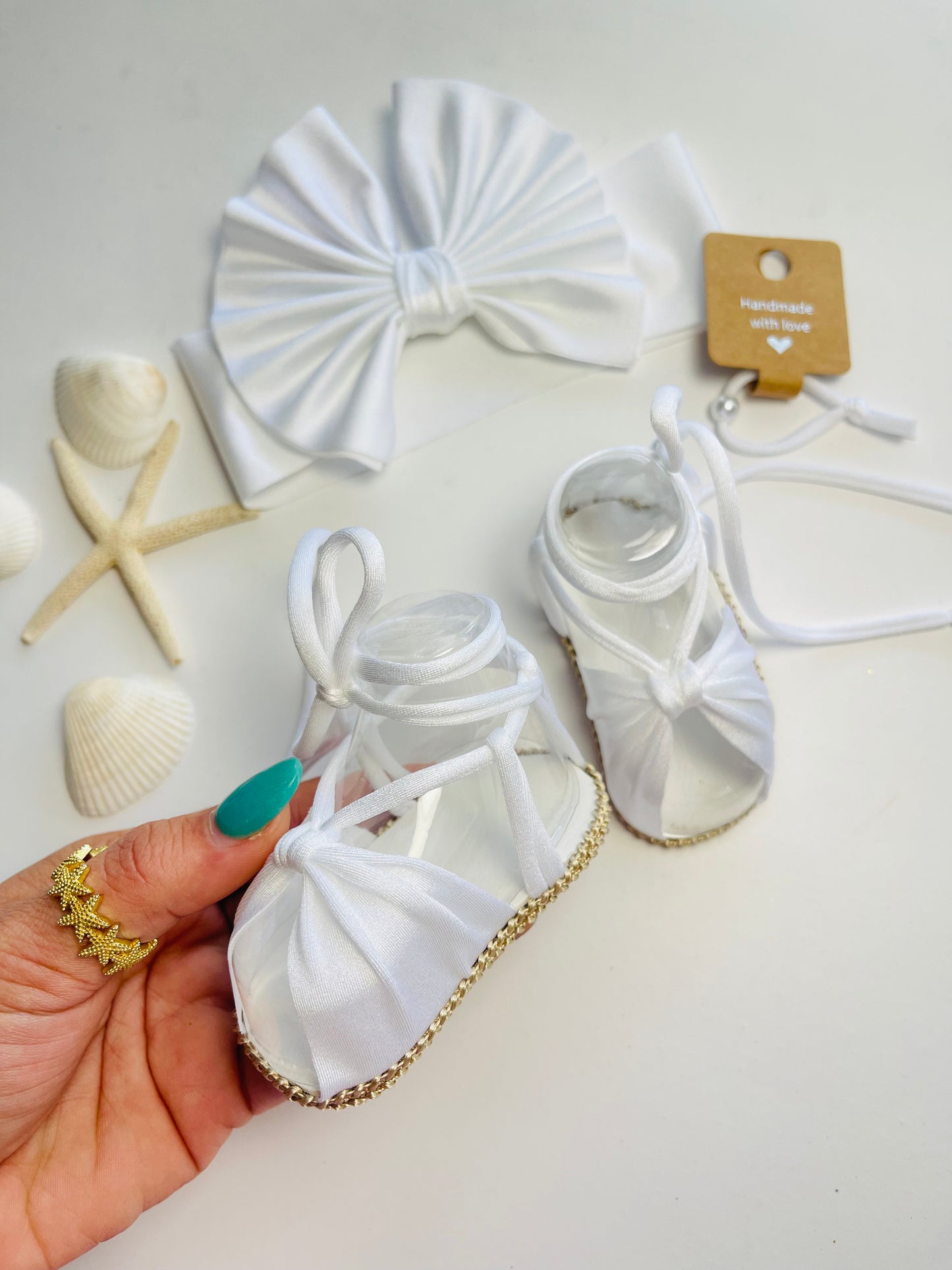 White Flat Sandals🤍