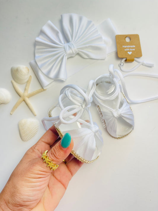 White Flat Sandals🤍